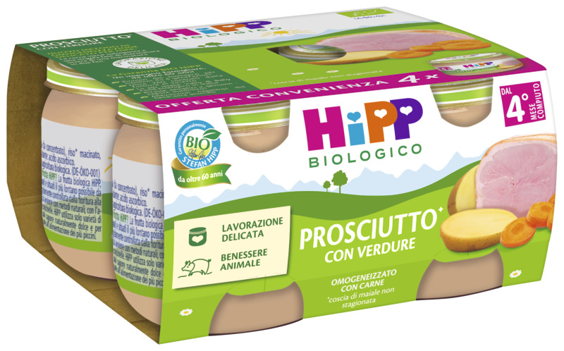Hipp Omogeneizzato Prosciutto verdure 4x80g