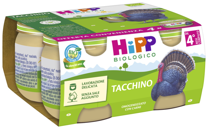 Hipp Omogeneizzato Tacchino 4x80g